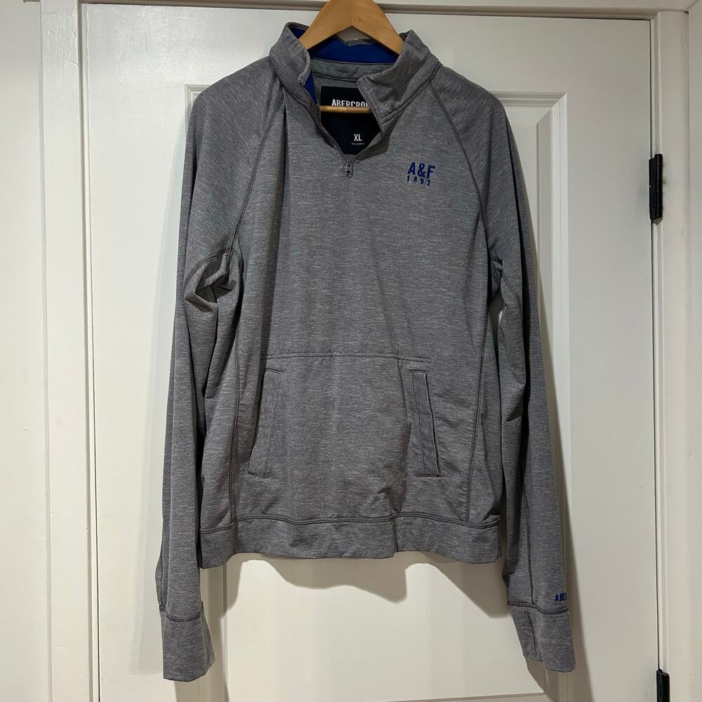 Abercrombie &‎ Fitch Athleisure Preppy Y2K Logo Sweatshirt Men's XL 1/4 Zip